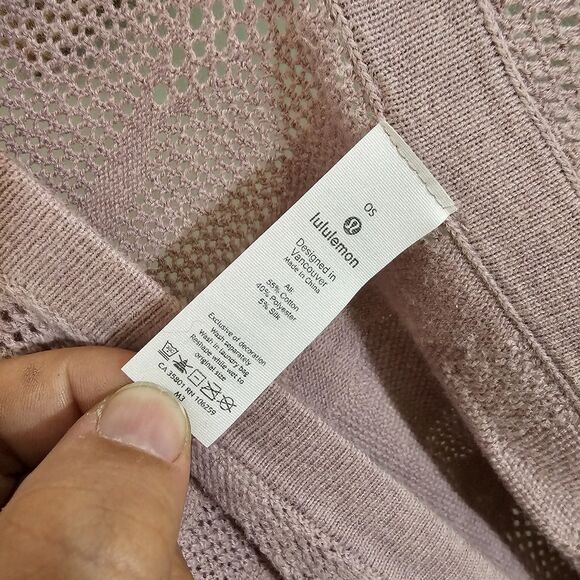 LULULEMON Find Your Light Wrap Heathered Mauve Open Front Cardigan One Size - Picture 5 of 10